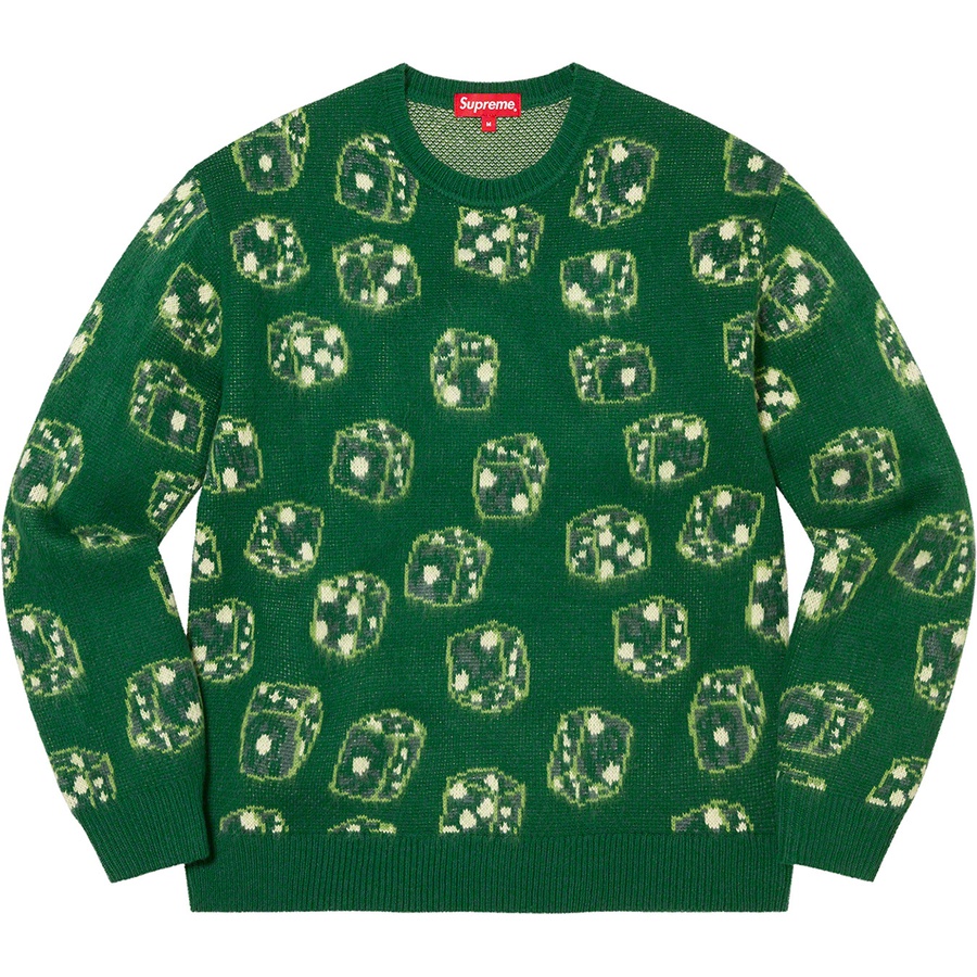 Details on Dice Sweater Green from fall winter 2022 (Price is $158)