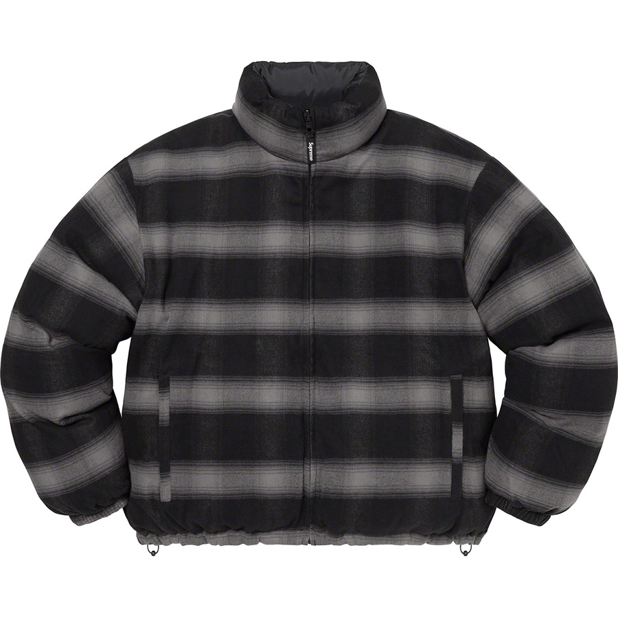 Details on Flannel Reversible Puffer Jacket Black from fall winter 2022 (Price is $298)