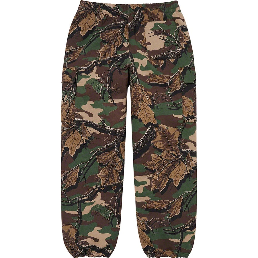 Details on Small Box Cargo Sweatpant Branch Woodland Camo from fall winter
                                                    2022 (Price is $158)