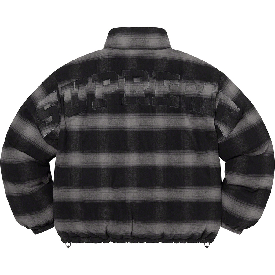 Details on Flannel Reversible Puffer Jacket Black from fall winter 2022 (Price is $298)