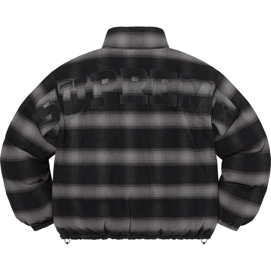 Details on Flannel Reversible Puffer Jacket Black from fall winter
                                                    2022 (Price is $298)