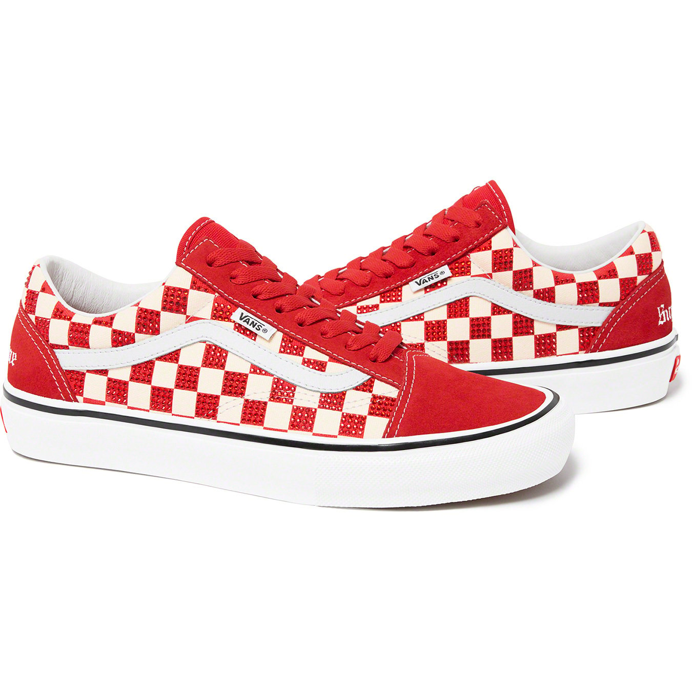 Size 11 - VANS Old Skool x Supreme x Swarovski RED 2022