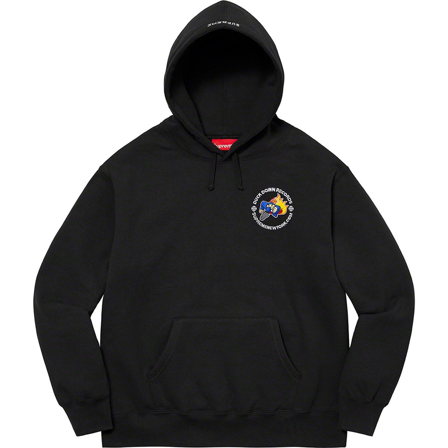 Details on Duck Down Records Hooded Sweatshirt Black from fall winter
                                                    2022 (Price is $178)