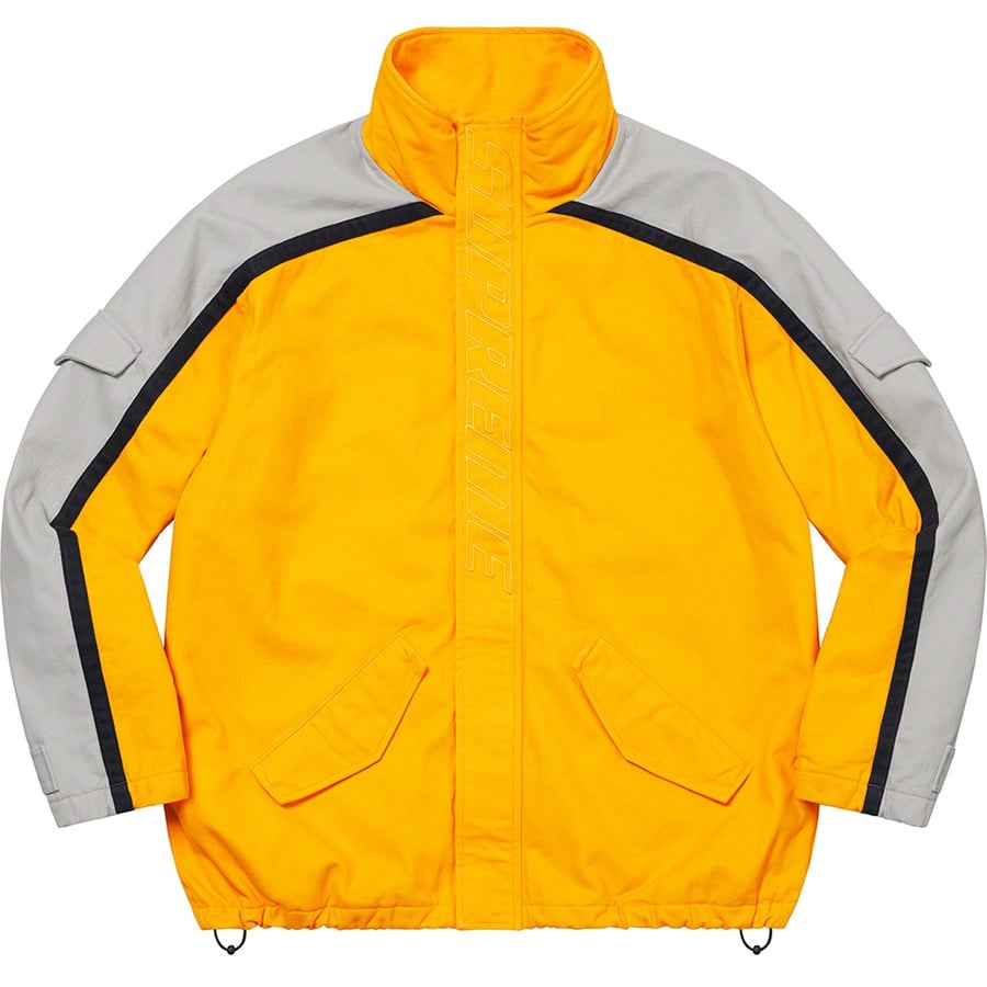 Details on Brushed Twill Zip Jacket Yellow from fall winter 2022 (Price is $238)