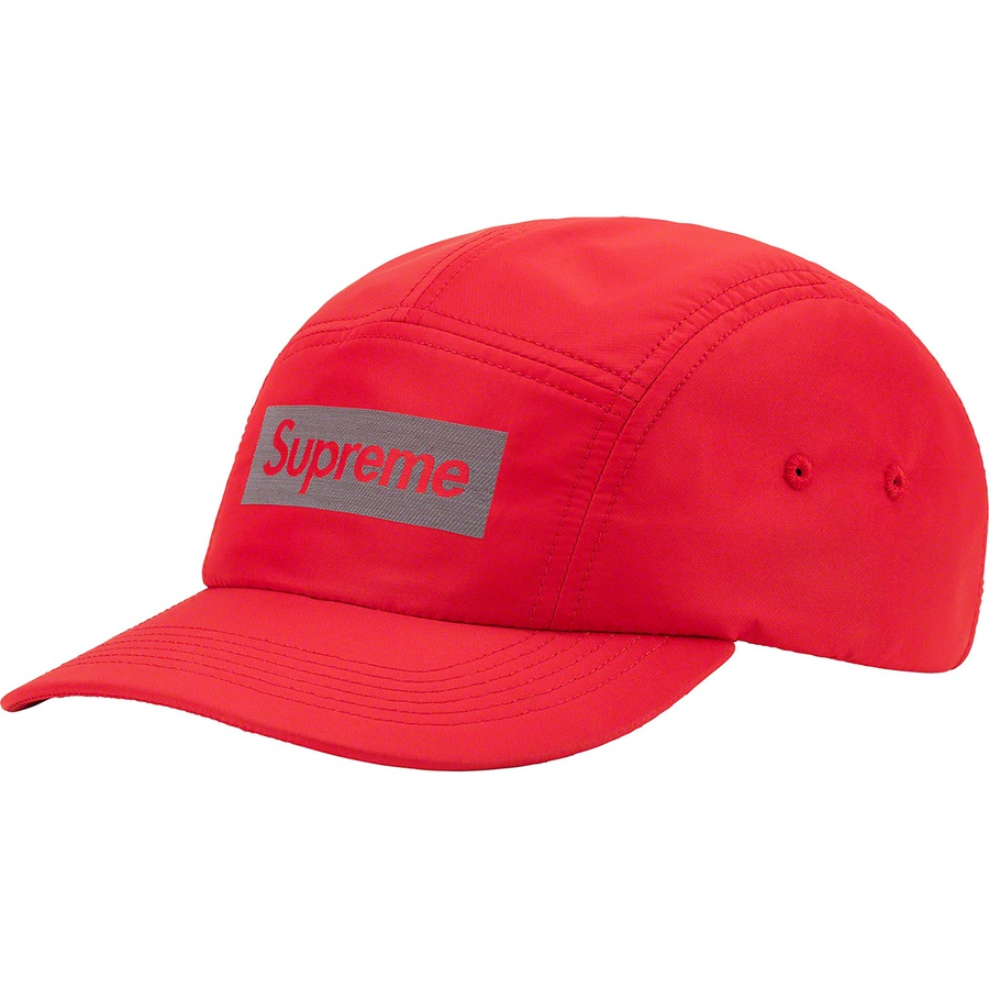 Details on Reflective Jacquard Logo Camp Cap Red from fall winter 2022 (Price is $58)