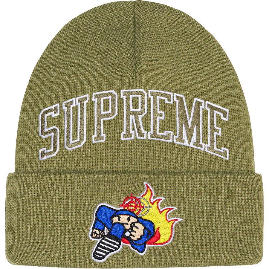 Details on Duck Down Records Beanie Light Olive from fall winter 2022 (Price is $40)