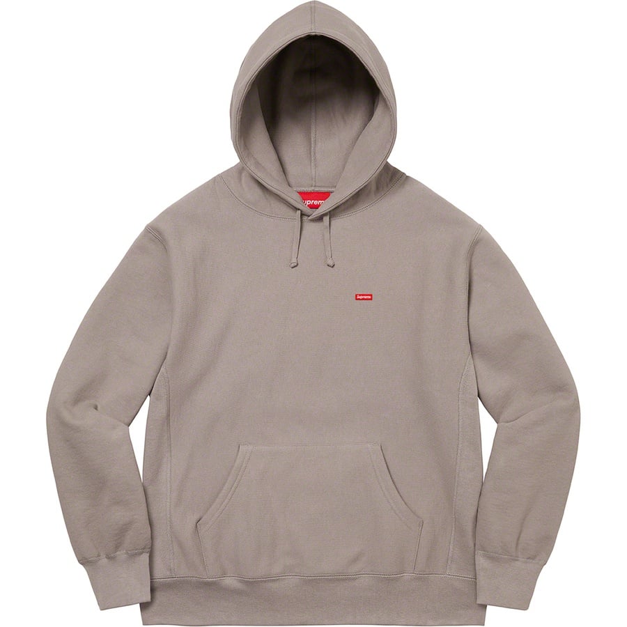 Details on Small Box Hooded Sweatshirt Grey from fall winter 2022 (Price is $148)
