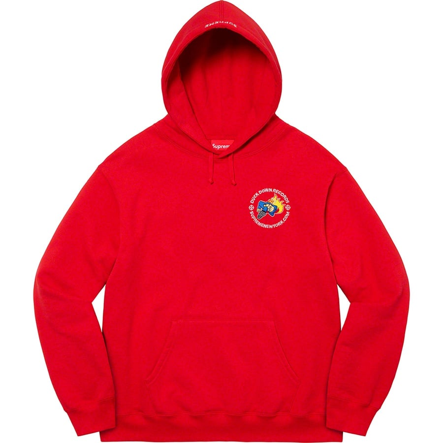 Details on Duck Down Records Hooded Sweatshirt Red from fall winter
                                                    2022 (Price is $178)