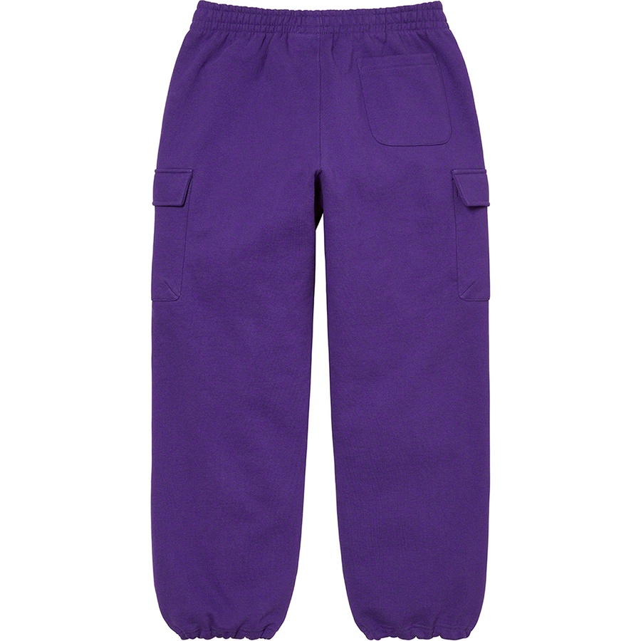 Details on Small Box Cargo Sweatpant Purple from fall winter 2022 (Price is $158)