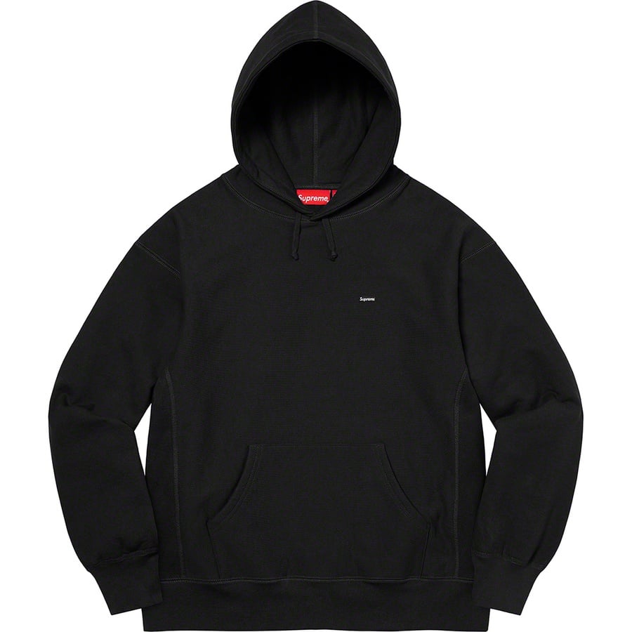 Details on Small Box Hooded Sweatshirt Black from fall winter 2022 (Price is $148)