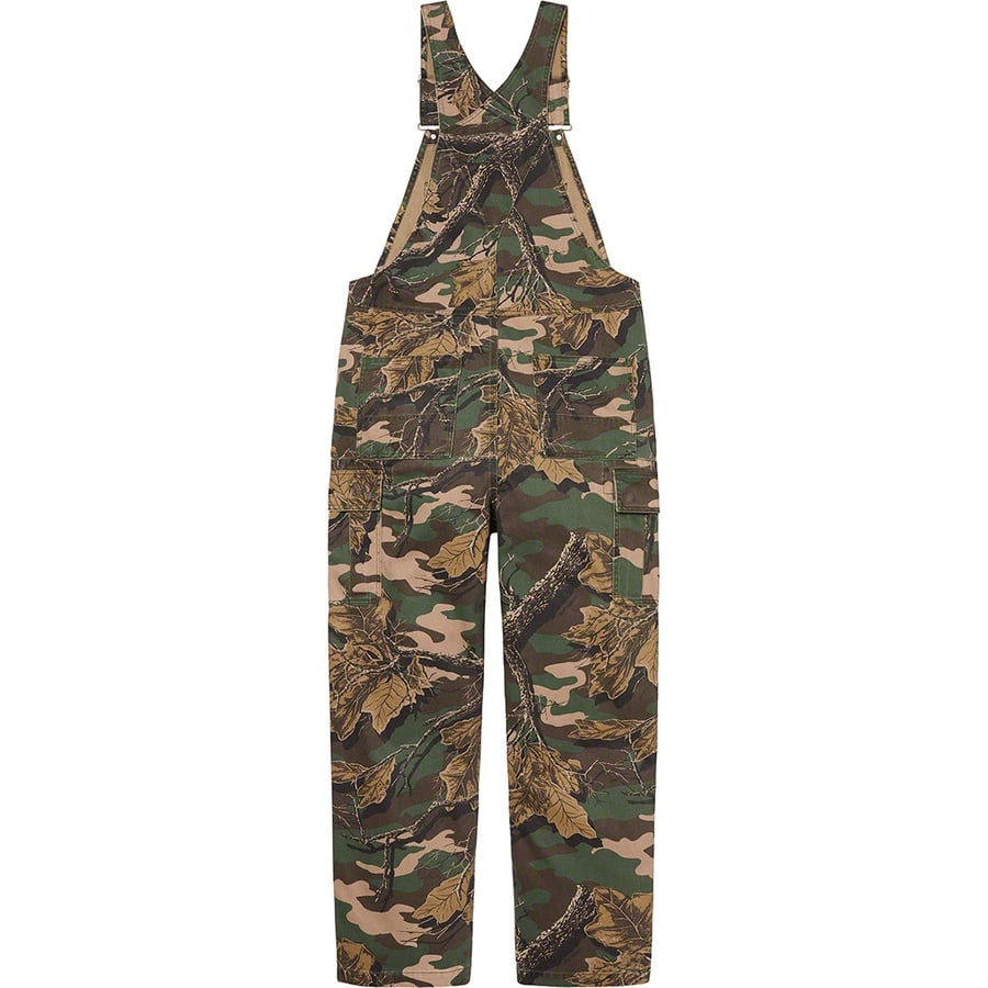 Details on Cargo Denim Overalls Branch Woodland Camo from fall winter 2022 (Price is $198)