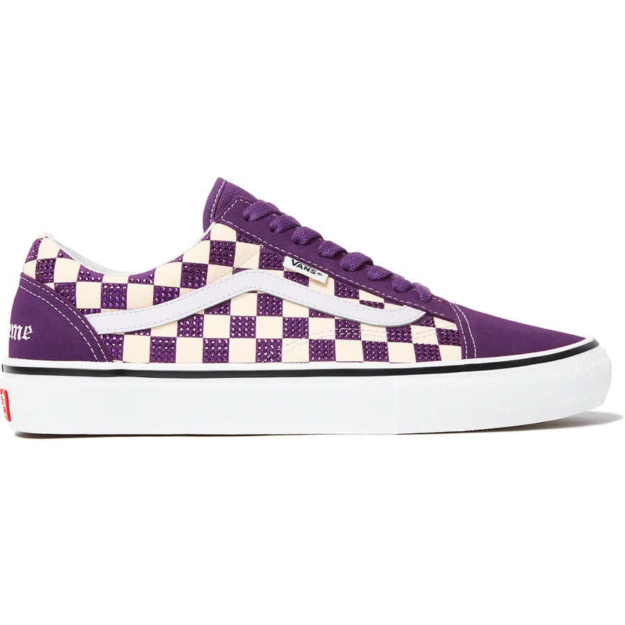 Details on Supreme Swarovski Vans Old Skool Purple from fall winter
                                                    2022 (Price is $298)