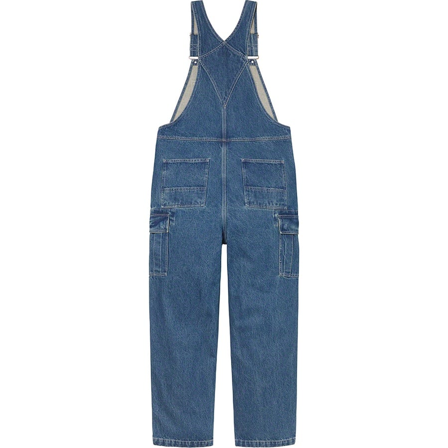 Details on Cargo Denim Overalls Washed Blue from fall winter 2022 (Price is $198)