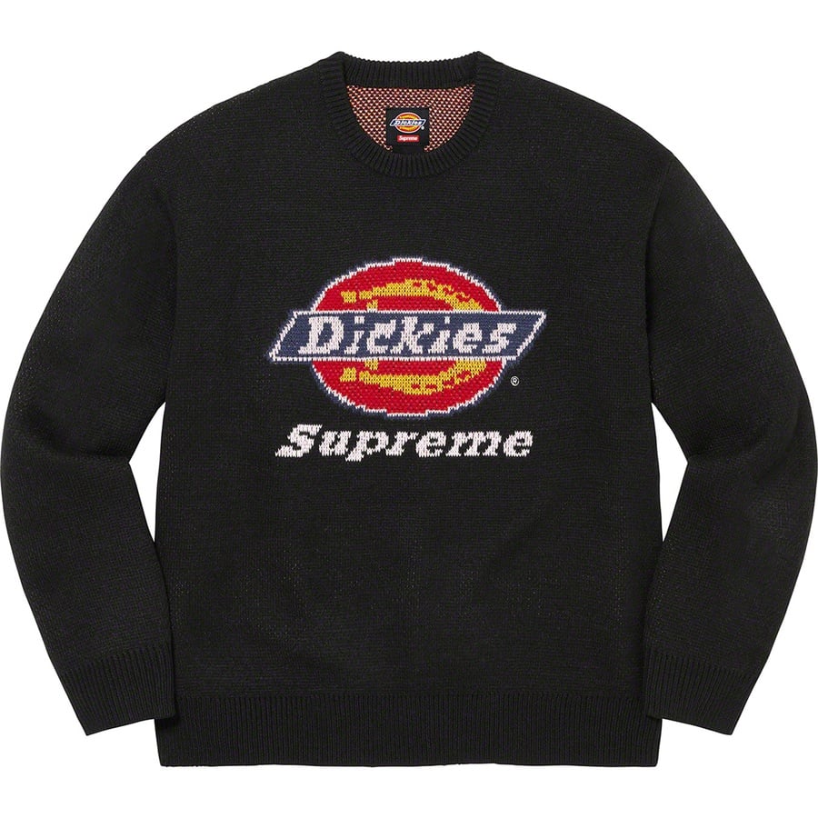 Details on Supreme Dickies Sweater Black from fall winter 2022 (Price is $148)