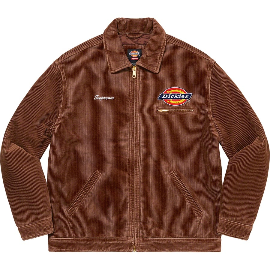 Details on Supreme Dickies Corduroy Work Jacket Brown from fall winter
                                                    2022 (Price is $168)