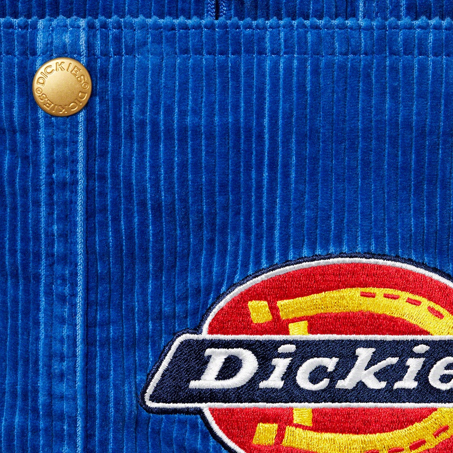 Details on Supreme Dickies Corduroy Overalls Royal from fall winter
                                                    2022 (Price is $168)