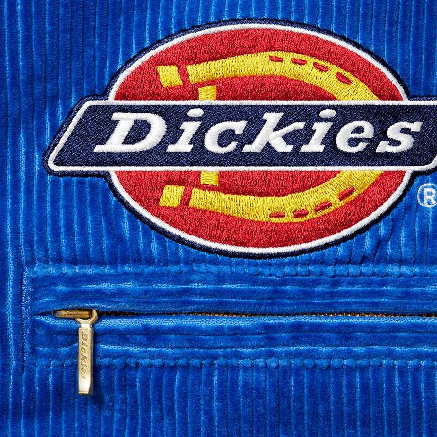Details on Supreme Dickies Corduroy Work Jacket Royal from fall winter 2022 (Price is $168)