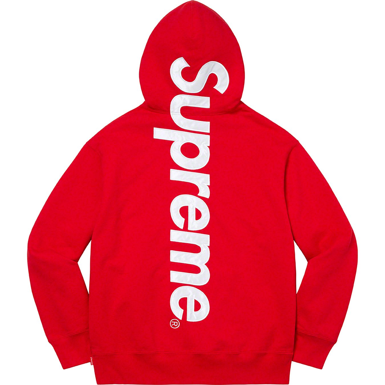 Supreme Satin Appliqué Hooded Sweatshirt Red