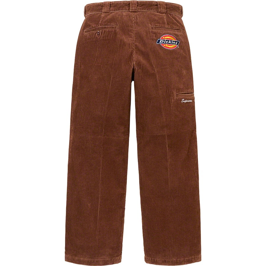 Details on Supreme Dickies Double Knee Corduroy Work Pant Brown from fall winter
                                                    2022 (Price is $138)