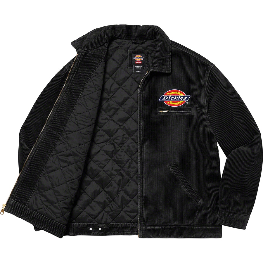 Details on Supreme Dickies Corduroy Work Jacket Black from fall winter
                                                    2022 (Price is $168)
