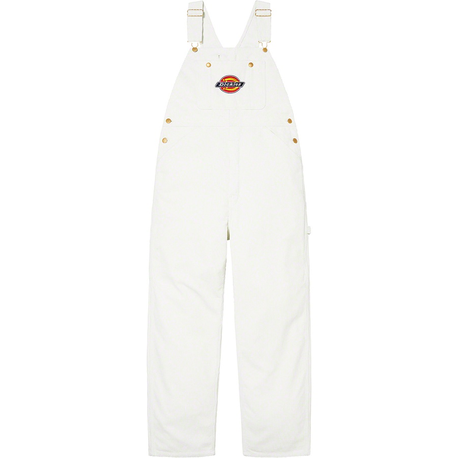 Details on Supreme Dickies Corduroy Overalls White from fall winter
                                                    2022 (Price is $168)