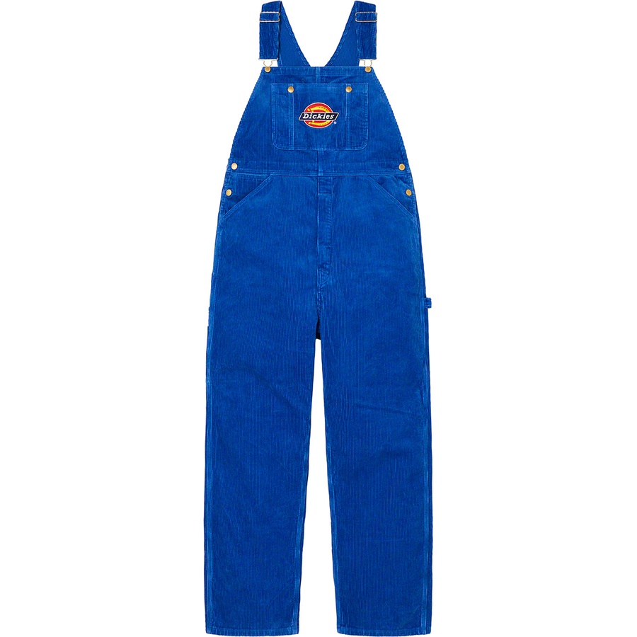 Details on Supreme Dickies Corduroy Overalls Royal from fall winter
                                                    2022 (Price is $168)