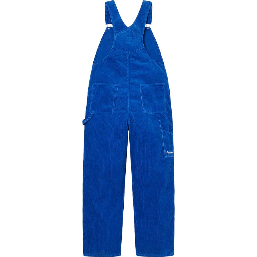 Details on Supreme Dickies Corduroy Overalls Royal from fall winter
                                                    2022 (Price is $168)