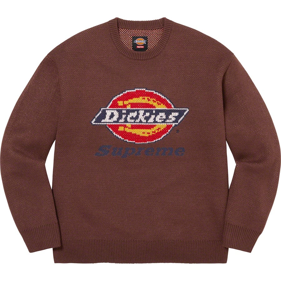 Details on Supreme Dickies Sweater Brown from fall winter 2022 (Price is $148)