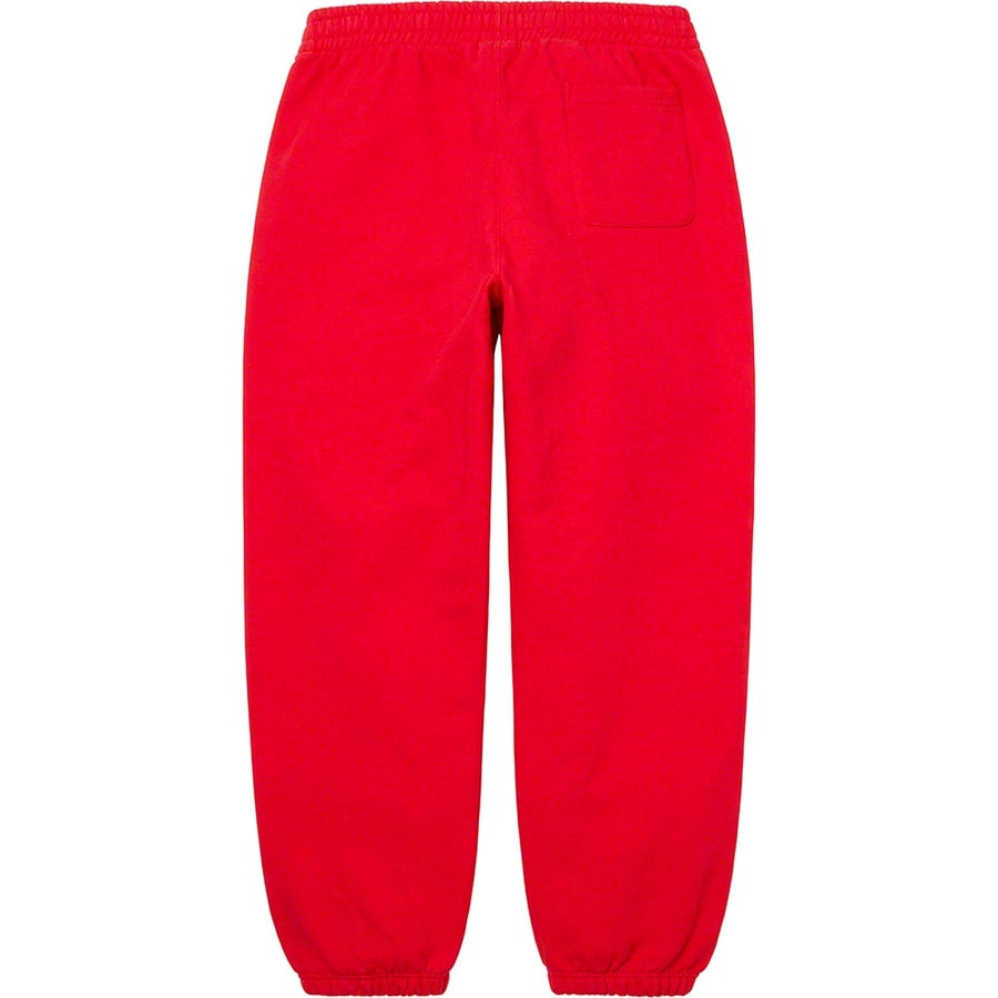 Details on Satin Appliqué Sweatpant Red from fall winter
                                                    2022 (Price is $148)