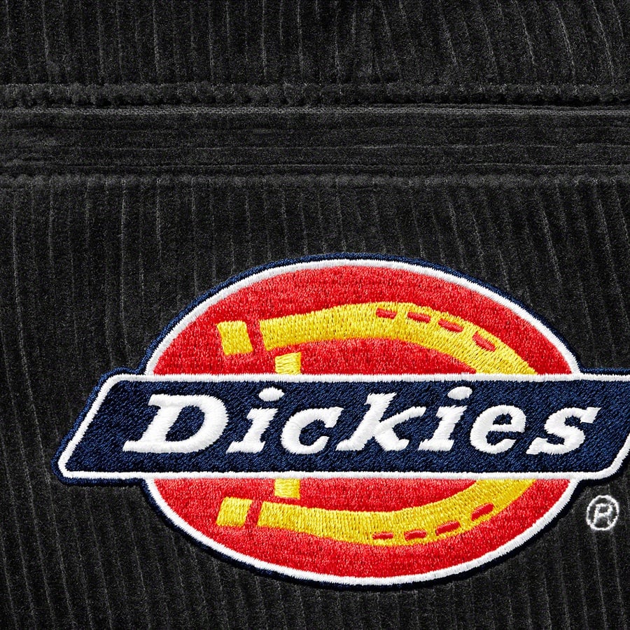 Details on Supreme Dickies Double Knee Corduroy Work Pant Black from fall winter
                                                    2022 (Price is $138)