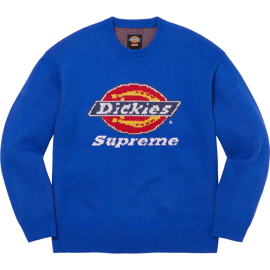 Details on Supreme Dickies Sweater Royal from fall winter 2022 (Price is $148)