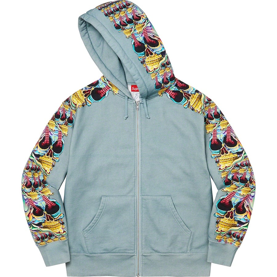 Details on Skulls Zip Up Hooded Sweatshirt Light Slate from fall winter
                                                    2022 (Price is $188)