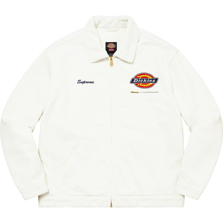 Details on Supreme Dickies Corduroy Work Jacket White from fall winter
                                                    2022 (Price is $168)