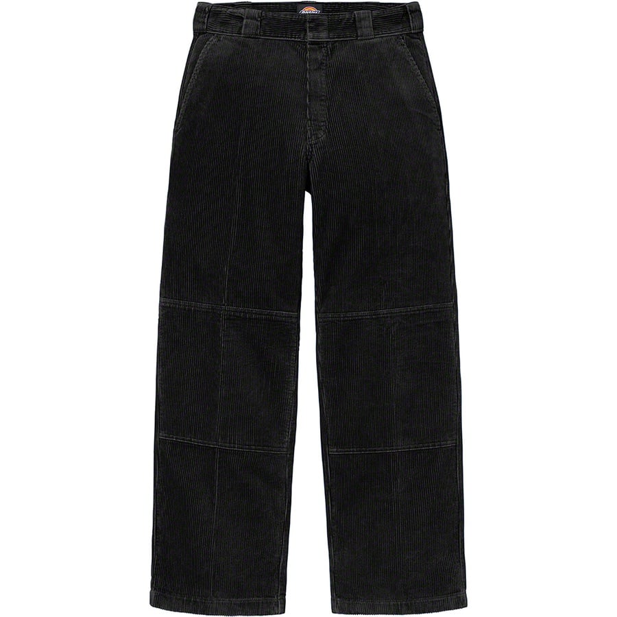 Details on Supreme Dickies Double Knee Corduroy Work Pant Black from fall winter
                                                    2022 (Price is $138)