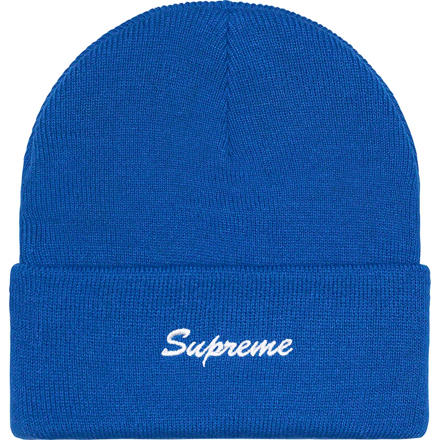 Details on Supreme Dickies Beanie Royal from fall winter
                                                    2022 (Price is $38)