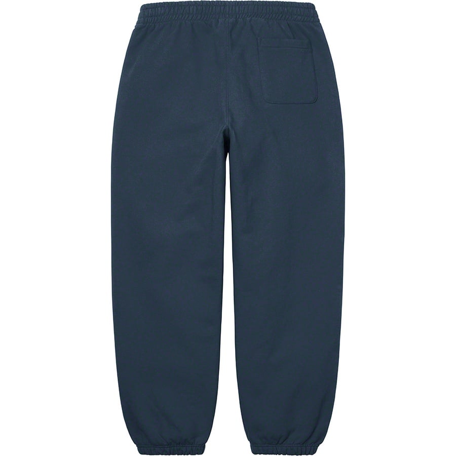 Details on Satin Appliqué Sweatpant Navy from fall winter
                                                    2022 (Price is $148)