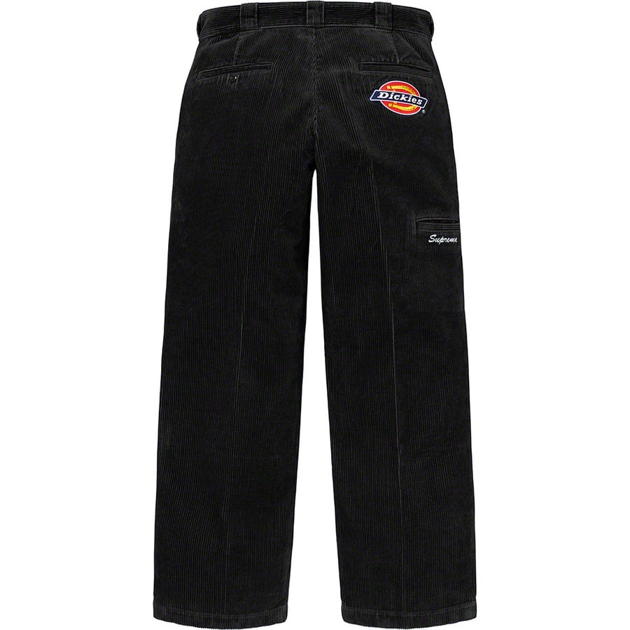 Details on Supreme Dickies Double Knee Corduroy Work Pant Black from fall winter
                                                    2022 (Price is $138)