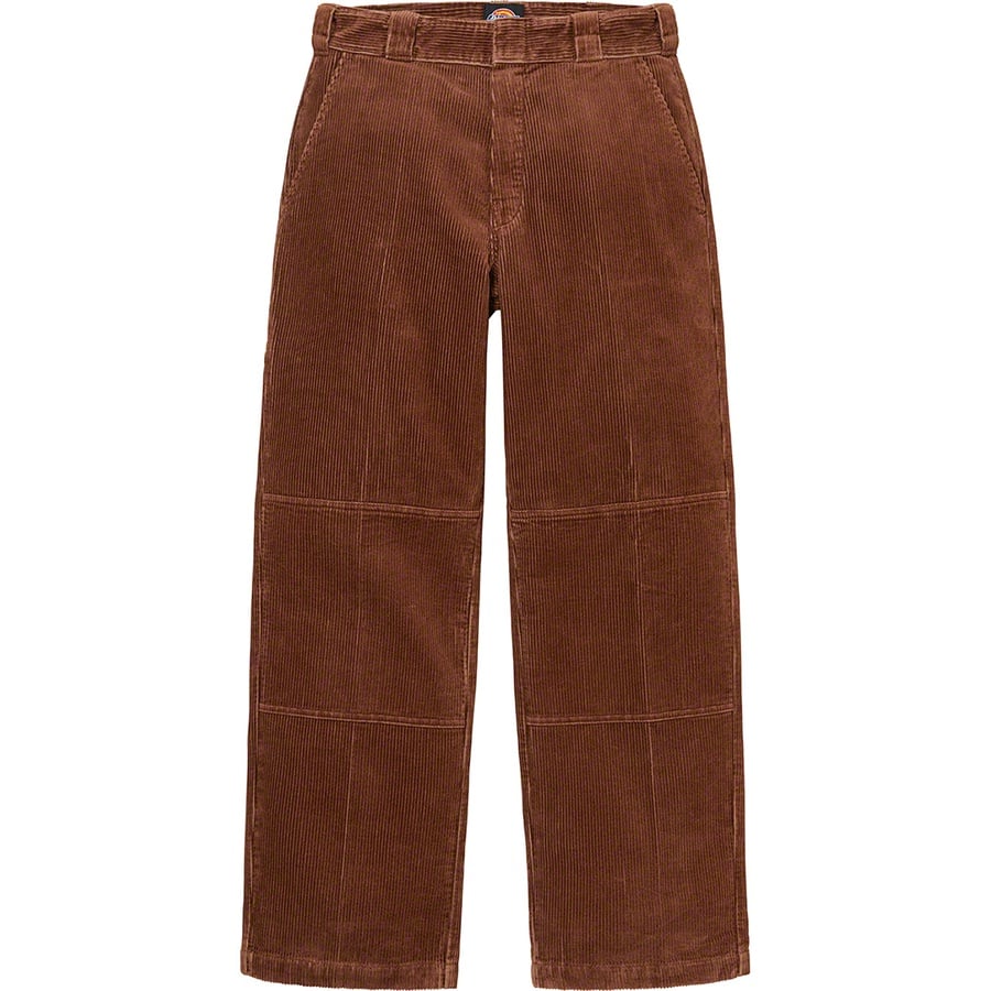 Details on Supreme Dickies Double Knee Corduroy Work Pant Brown from fall winter
                                                    2022 (Price is $138)