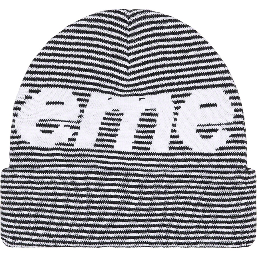 Details on Big Logo Beanie Black Stripe from fall winter 2022 (Price is $44)