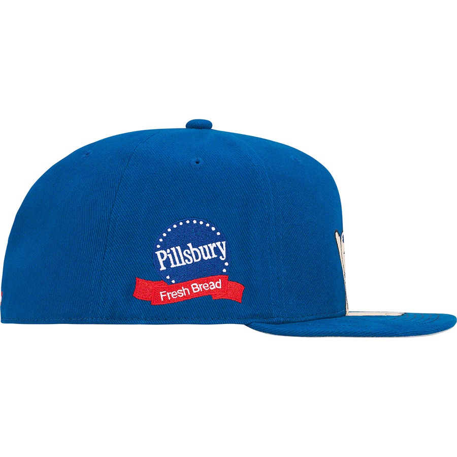 Details on Supreme Mitchell & Ness Doughboy Fitted 6-Panel Blue from fall winter 2022 (Price is $60)