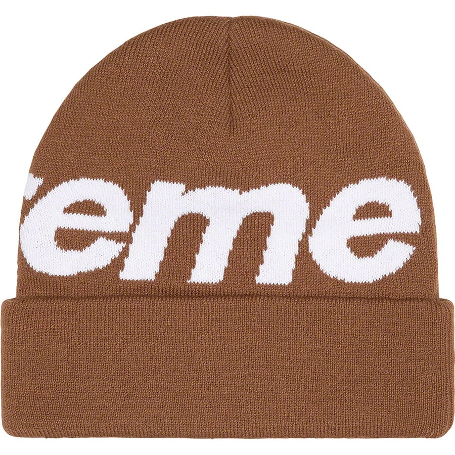 Details on Big Logo Beanie Brown from fall winter
                                                    2022 (Price is $44)