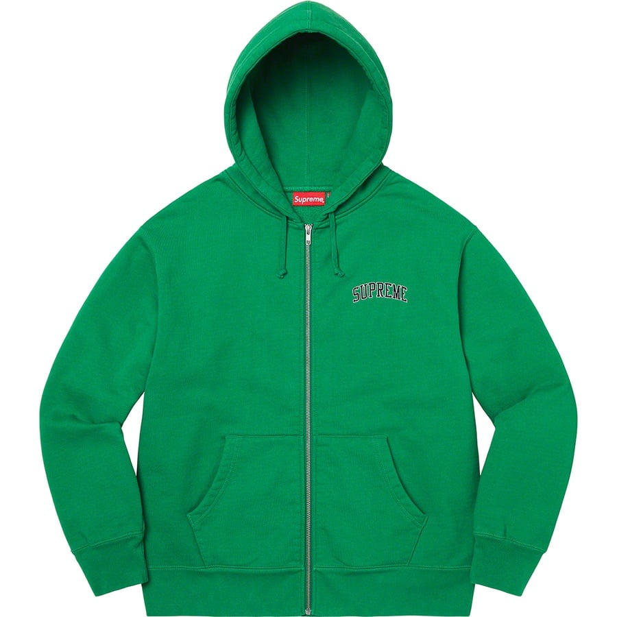 Details on Doughboy Zip Up Hooded Sweatshirt Green from fall winter
                                                    2022 (Price is $178)