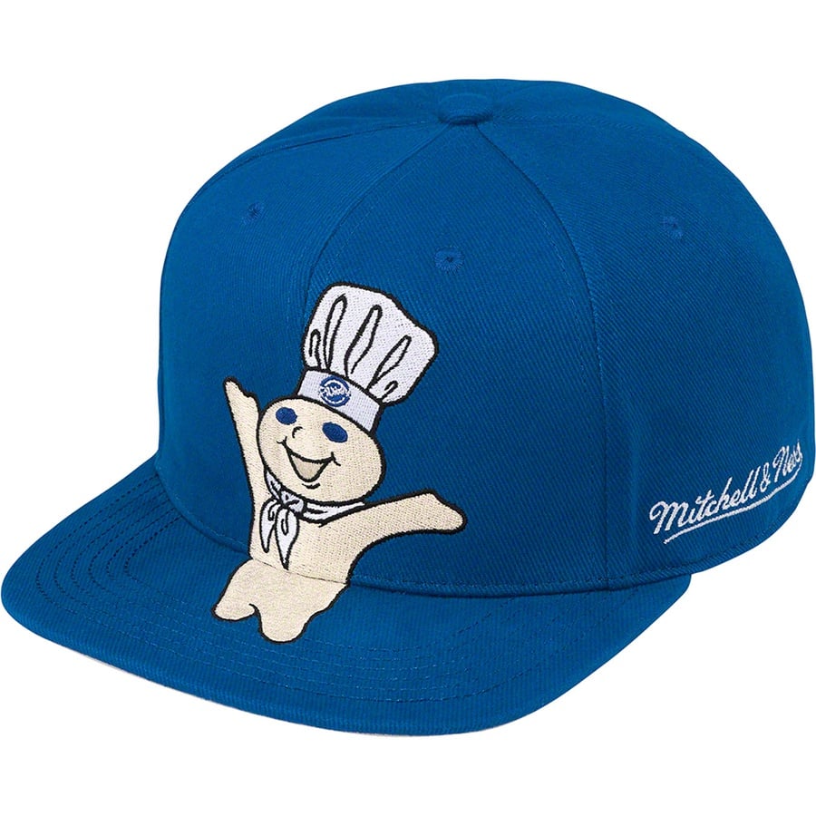 Details on Supreme Mitchell & Ness Doughboy Fitted 6-Panel Blue from fall winter 2022 (Price is $60)