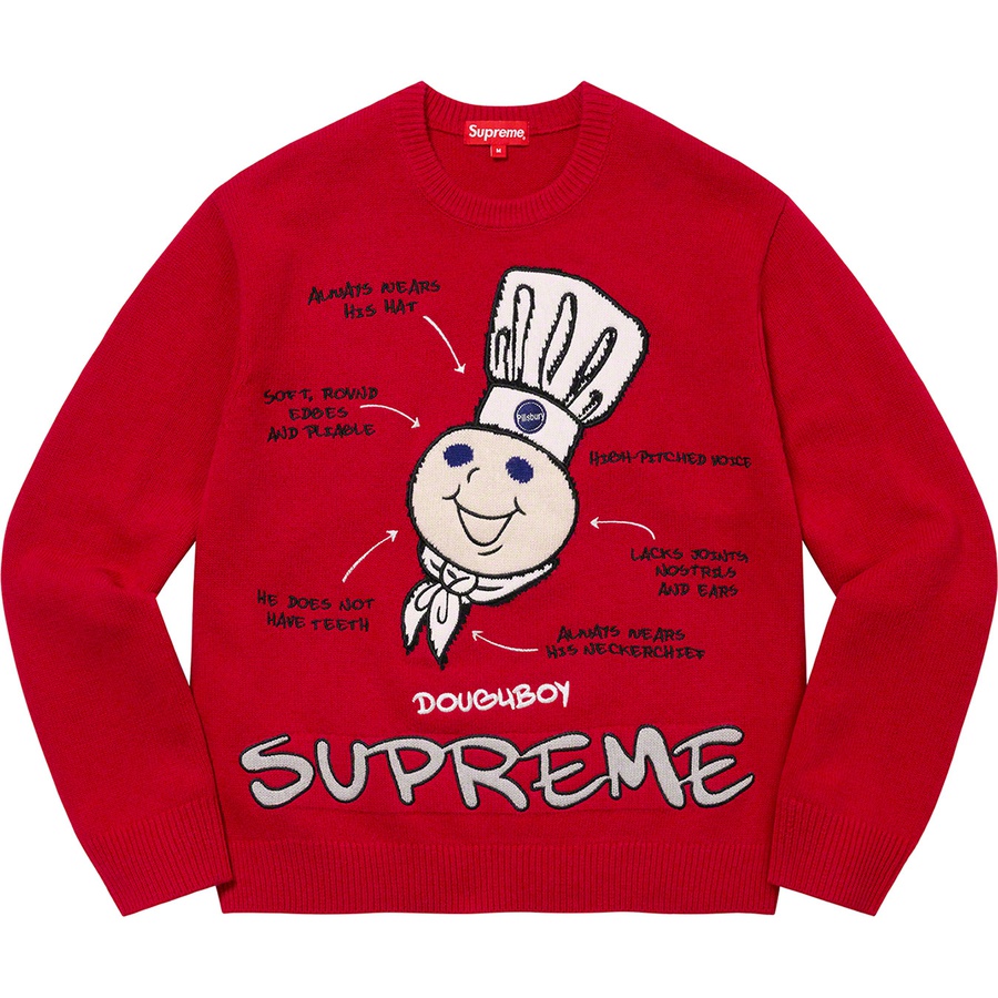 Details on Doughboy Sweater Red from fall winter 2022 (Price is $188)
