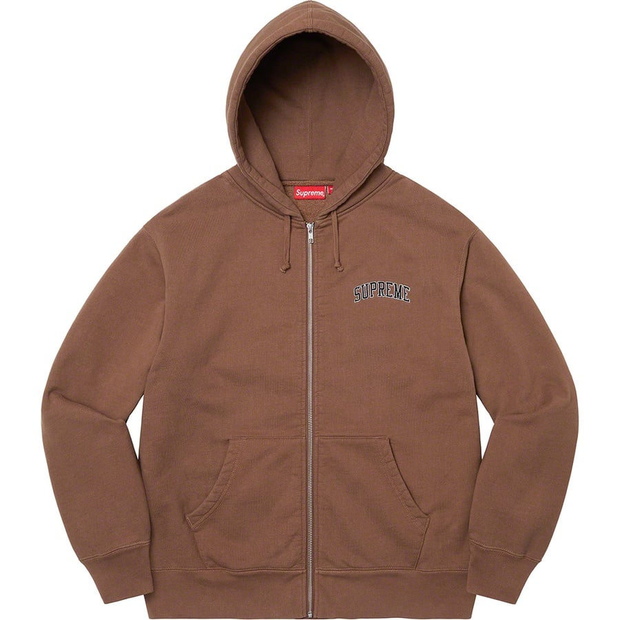 Details on Doughboy Zip Up Hooded Sweatshirt Brown from fall winter
                                                    2022 (Price is $178)