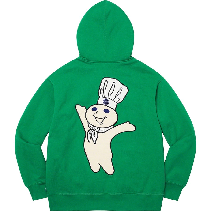 Details on Doughboy Zip Up Hooded Sweatshirt Green from fall winter 2022 (Price is $178)