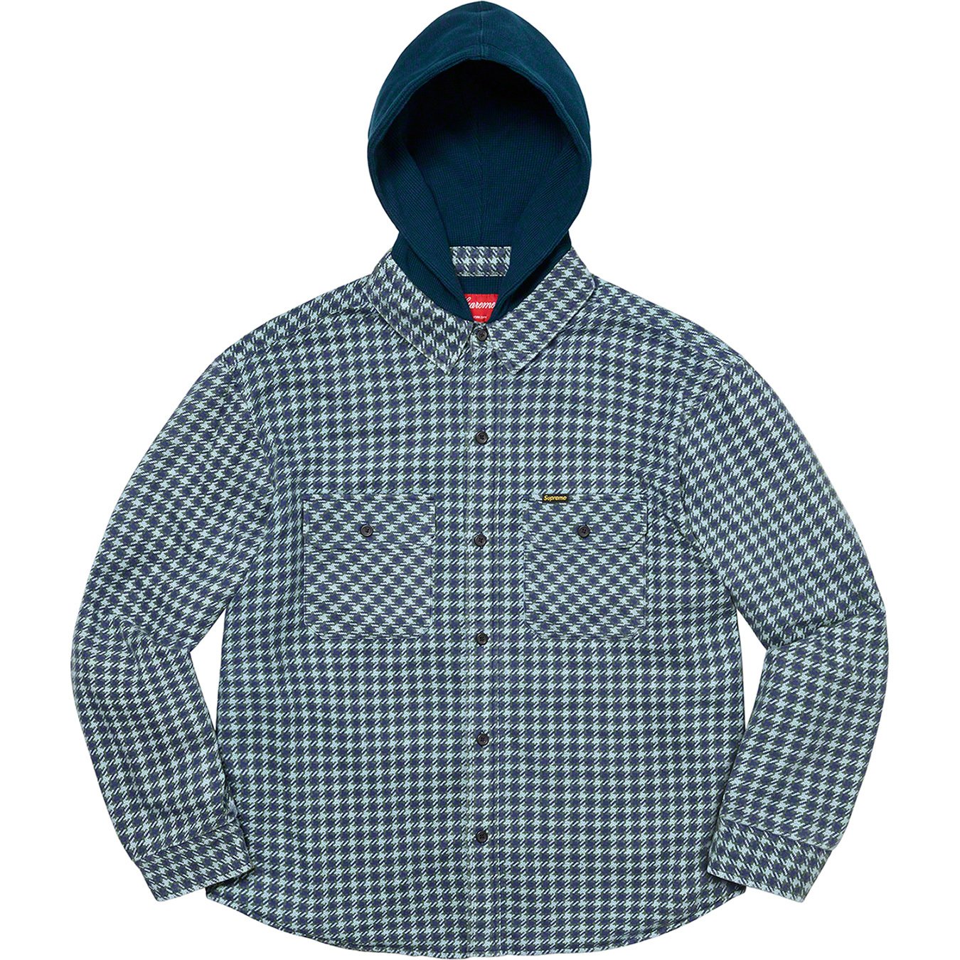 Houndstooth Flannel Hooded Shirt - fall winter 2022 - Supreme