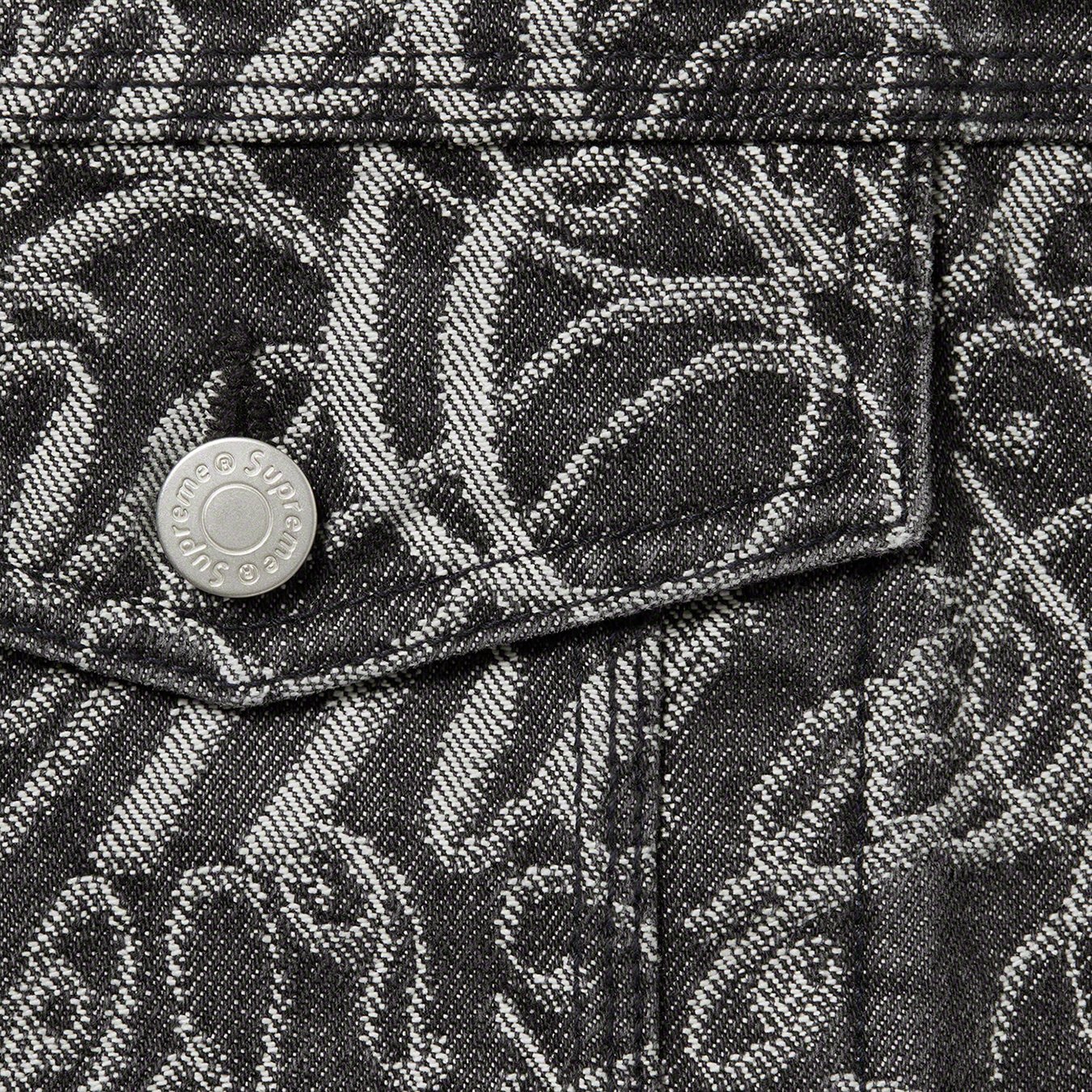 Jacquard Denim Trucker Jacket | Size 48