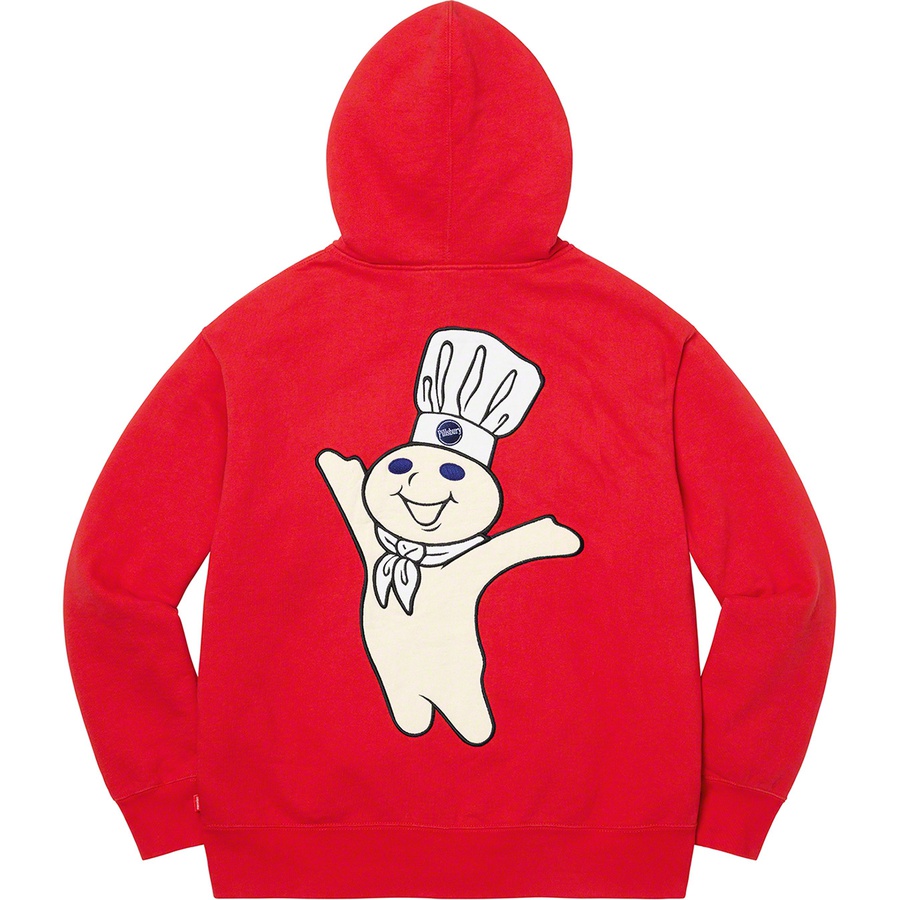 Details on Doughboy Zip Up Hooded Sweatshirt Red from fall winter 2022 (Price is $178)