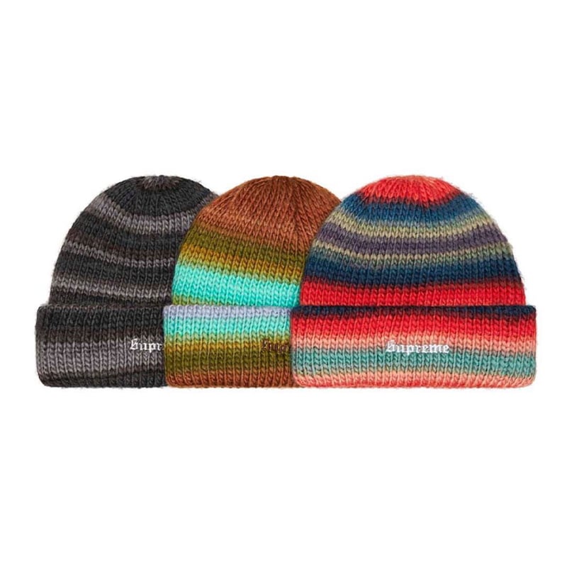 Details on Ombre Stripe Beanie from fall winter 2022 (Price is $44)